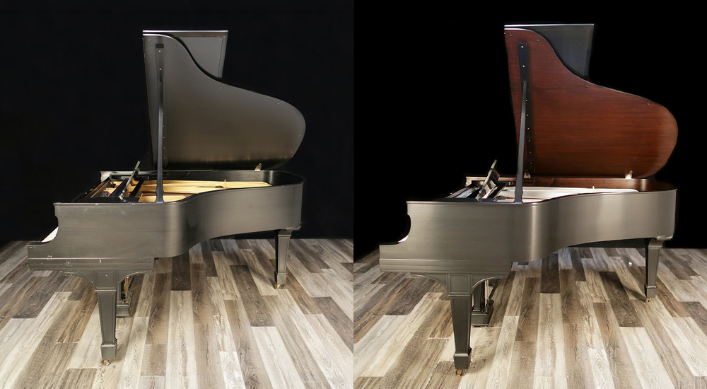 1910 Steinway A before and after restoration